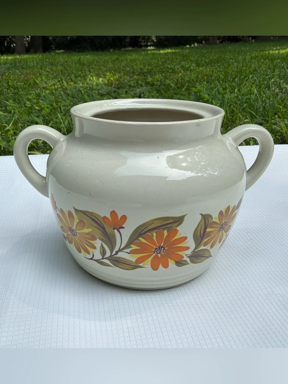 VTG CAPRI Bake Serve ‘N Store Stoneware Retro Floral Pot